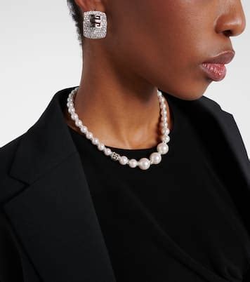 givenchy long faux pearl necklace|givenchy swarovski necklace.